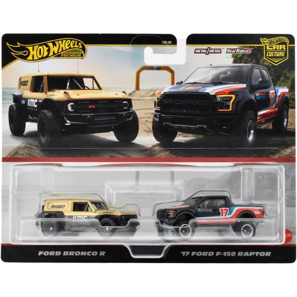 HOT WHEELS COLLECTIBLE CARS SET OF 2 - FORD BRONCO R & \'17 FORD F-150 RAPTOR