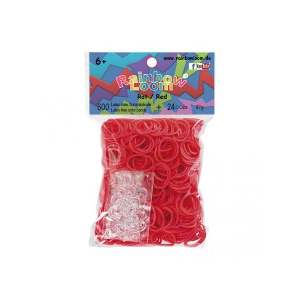 RAINBOW LOOM BANDS RED 600 ΤΕΜ.