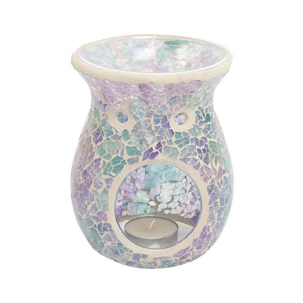CERAMIC CANDLE WARMER IRIDESCENT CRACKLE TAPERED