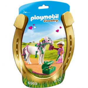 PLAYMOBIL COUNTRY GROOMER WITH HEART PONY