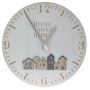WOODEN WALL CLOCK D27 cm WITH HOUSES