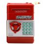 RED MONEY BANK - SAFE PLASTIC WITH CODE, LIGHT AND SOUNDS 13.5×12.3×19.5 cm.