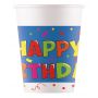 PAPER CUPS HAPPY BIRTHDAY - FSC 200ml 8 pcs