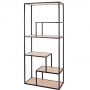  METAL STAND WITH WOODEN SHELVES 76X33X177 CM