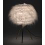 DECO WHITE METAL TABLE LAMP 30X50 CM WITH FUR