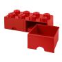 LEGO STORAGE BOX RECTANGULAR WITH DRAWERS RED