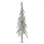 FROSTED CHRISTMAS TREE WITH IRON BASE AND WOODEN TRUNK 150CM