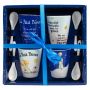 SET OF 4 CERAMIC CUPS WITH SPOON LITTLE PRINCE STARRY NIGHT