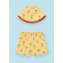 MAYORAL SET SWIMSUIT BERMUDA SHORTS WITH HAT YELLOW