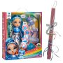 RAINBOW HIGH DOLL AND SLIME - SKYLER (BLUE) WITH SCRATHCED SCENTED CANLDE WITH BRACHELET