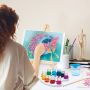 PAINTING WORKSHOP AQUARELLE DRAWING SET WITH WOODEN EASEL FOR AGES 7+