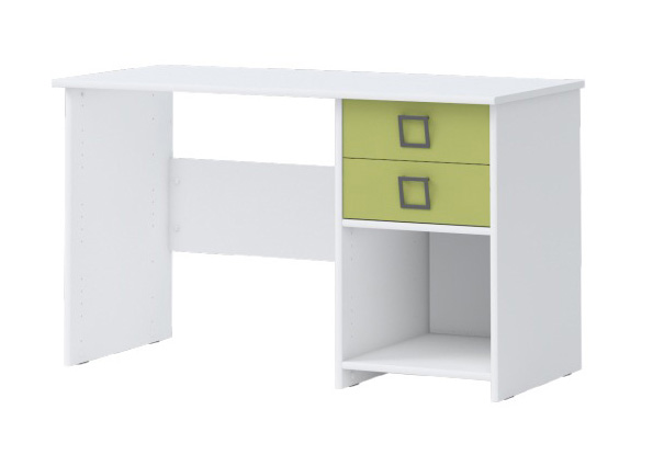 KIKI FURNITURE OFFICE WITH 2 DRAWERS WHITE-OLIVE