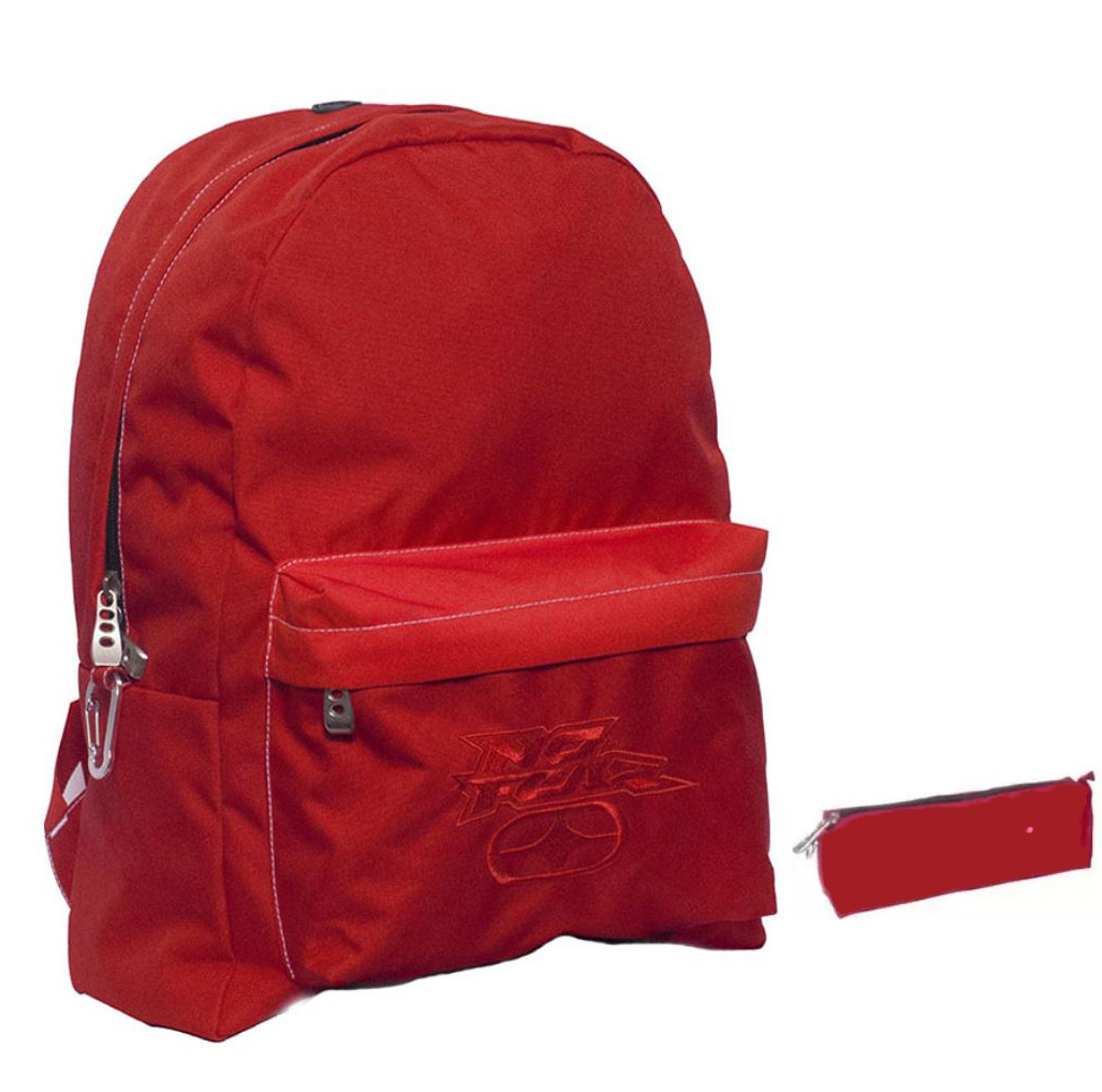 BACKPACK WITH PENCIL CASE NO FEAR CLASSY RED