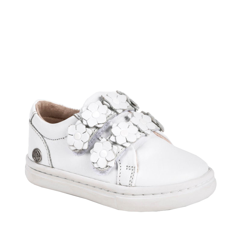 MAYORAL LEATHER SPORT SHOES FLOWERS WHITE