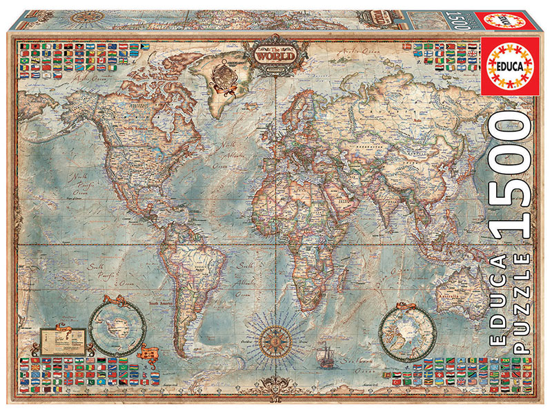 EDUCA PUZZLE 1500 pcs POLITICAL MAP OF THE WORLD