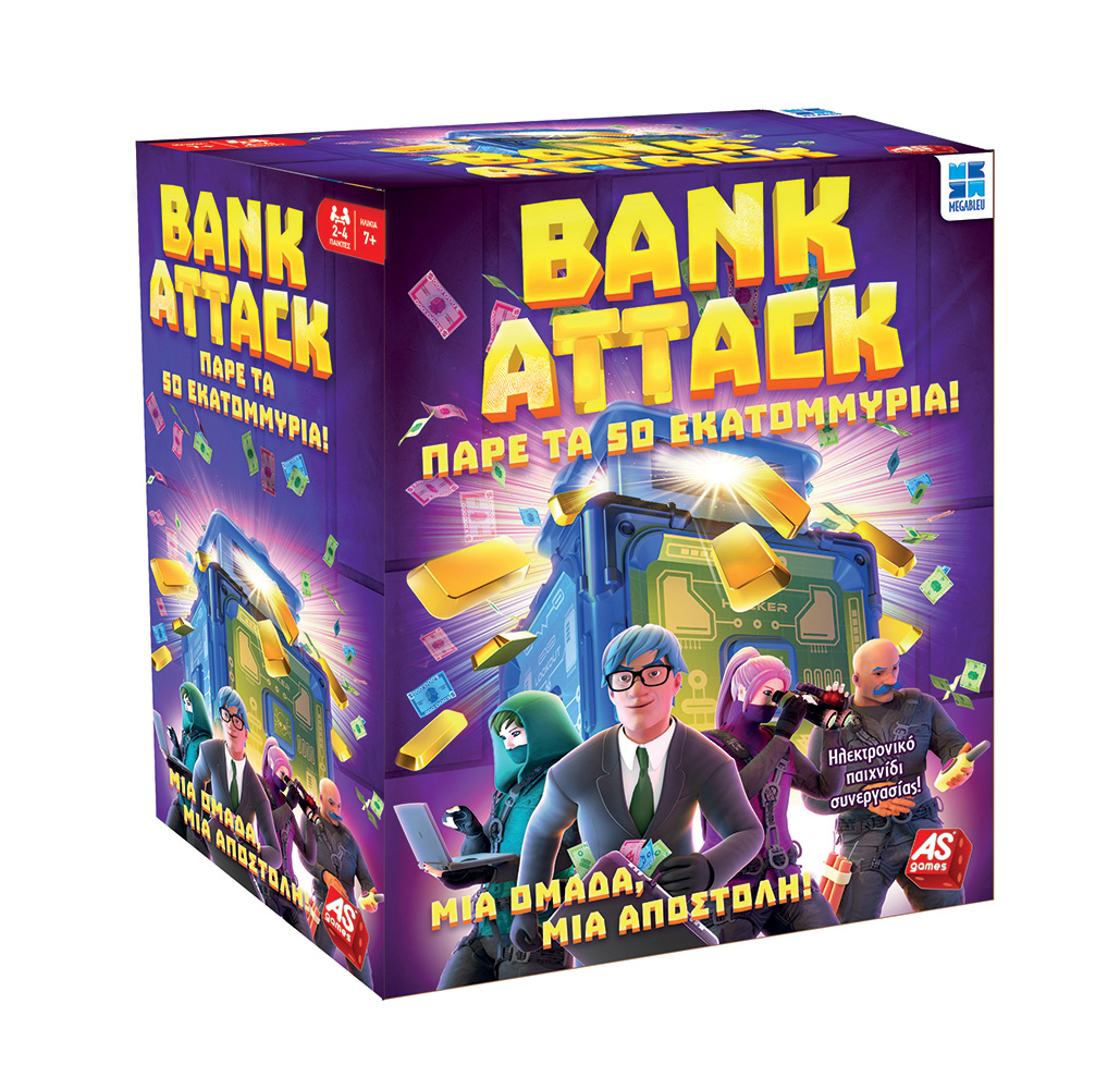 AS GAMES BOARD GAME BANK ATTACK FOR AGES 7+ AND 2-4 PLAYERS