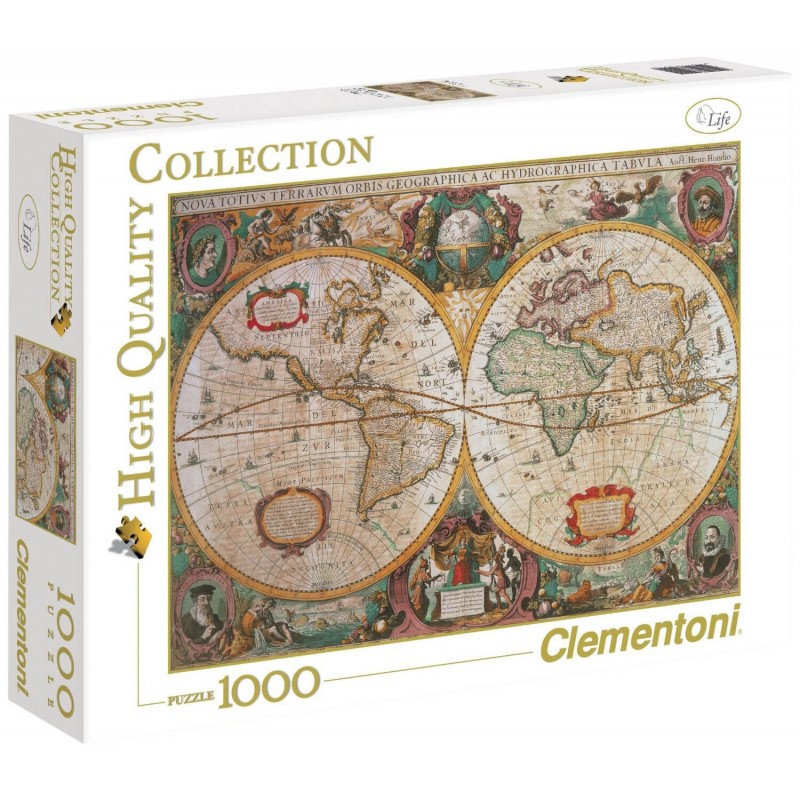 CLEMENTONI PUZZLE HIGH QUALITY COLLECTION ANTIQUE MAP 1000 PCS
