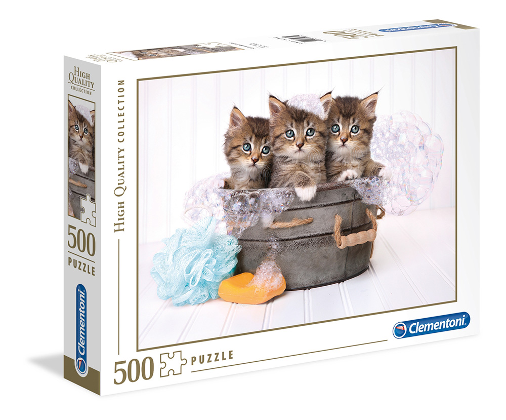 CLEMENTONI PUZZLE HIGH QUALITY COLLECTION KITTENS AND SOAP 500 PCS