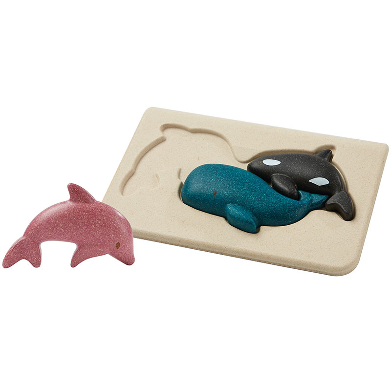 PLAN TOYS WOODEN PUZZLE WITH SEA ANIMALS