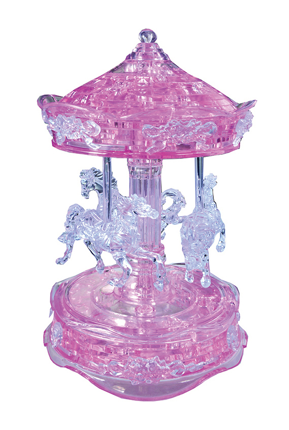 CRYSTAL PUZZLES 3D PUZZLE 83 Pcs PINK CAROUSEL