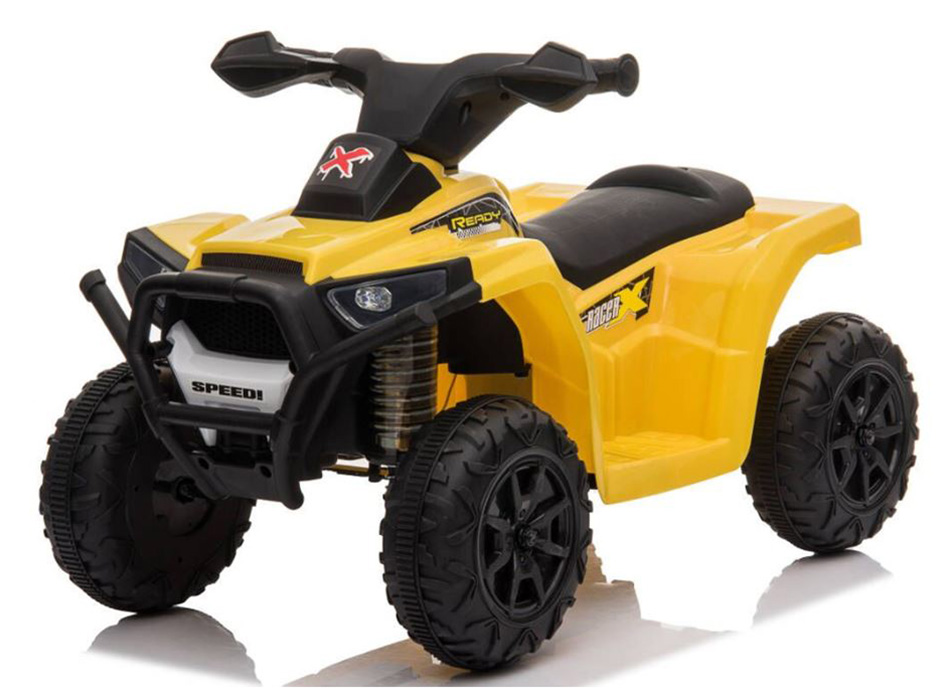 ELECTRIC BLUE ATV 6V, 4.5AH YELLOW WITH LIGHTS, MUSIC AND SUSPENSION 