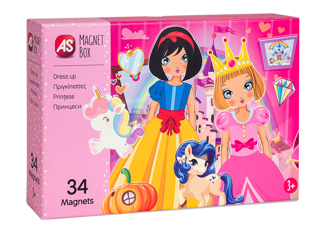 AS MAGNET BOX PRINCESSES DRESS UP MIX AND MATCH 34 EDUCATIONAL PAPER MAGNETS FOR AGES 3+