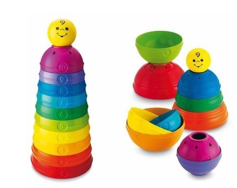 FISHER PRICE W4472 BRILLIANT BASICS STACK & ROLL CUPS 