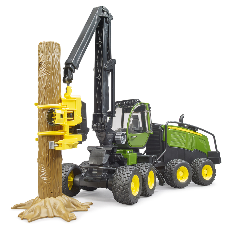 BRUDER JOHN DEERE 1270G FOREST TRUCK WITH TREE TRUNK