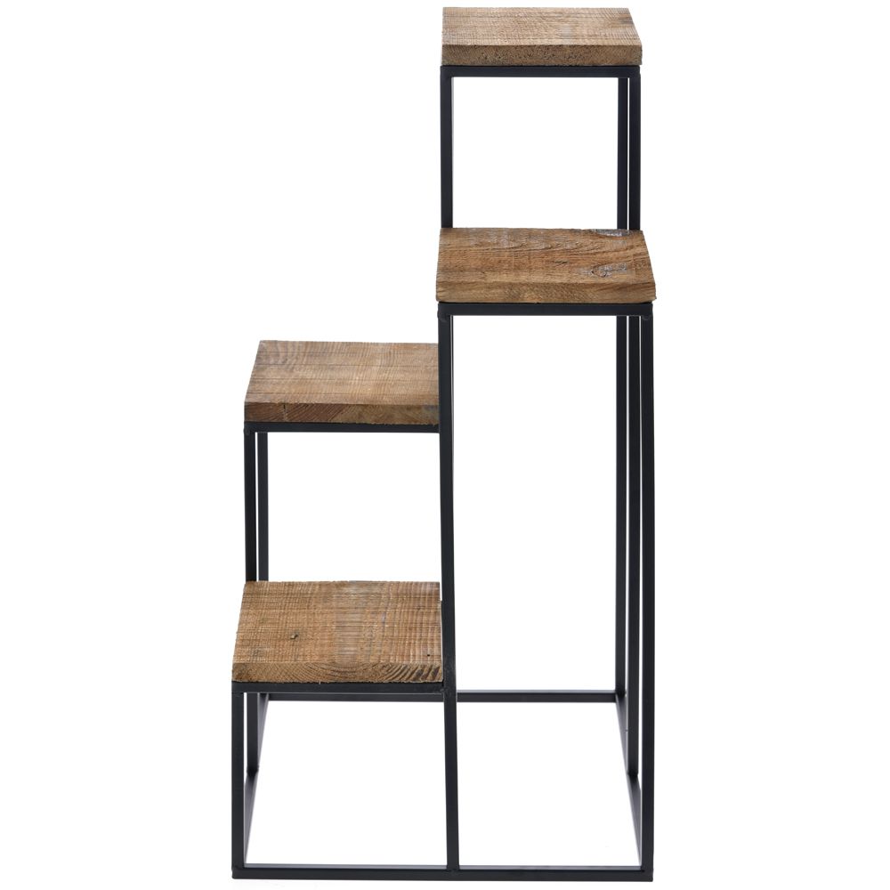 METAL STAND 40X40X78 cm WITH WOODEN SHELVES