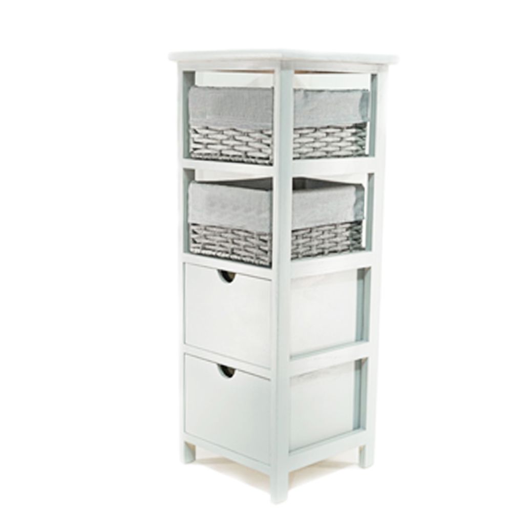 WHITE WOODEN DRAWER CABINET 30X30X78,5 cm WITH 4 DRAWERS