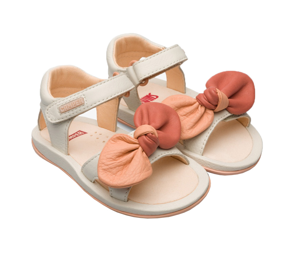 CAMPER KIDS SANDAL GIRL WHITE WITH BOW