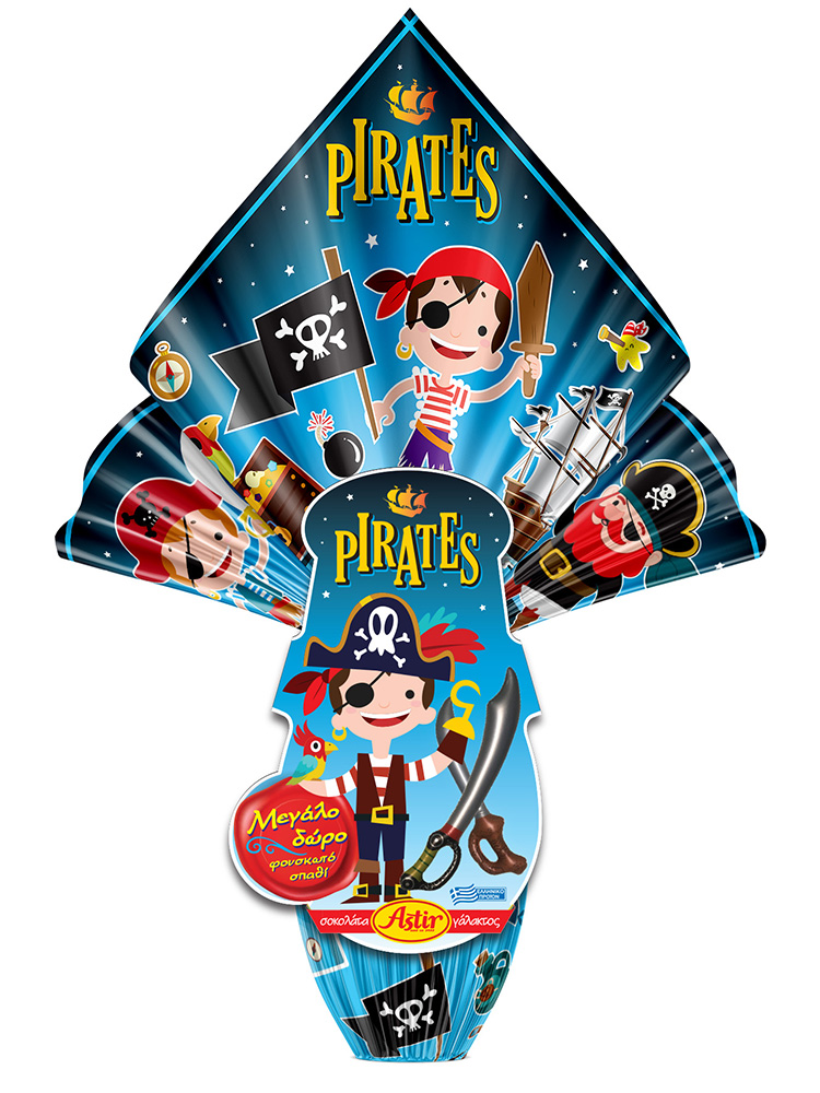 ASTIR EASTER CHOCOLATE EGG 160 gr PIRATES WITH MILK CHOCOLATE