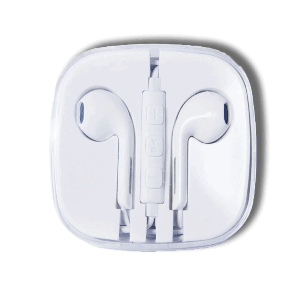 GREEN MOUSE UNIVERSAL EARBUDS 3.5mm WHITE