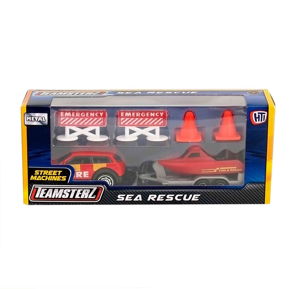 TEAMSTERZ SEA RESCUE TEAM SET WITH DIE-CAST VEHICLES FOR AGES 3+