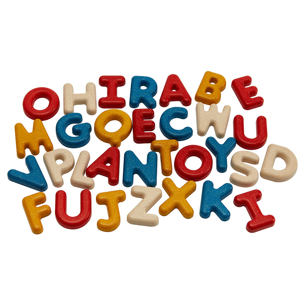 PLAN TOYS WOODEN ALPHABETS WITH CAPITALS (ENGLISH)
