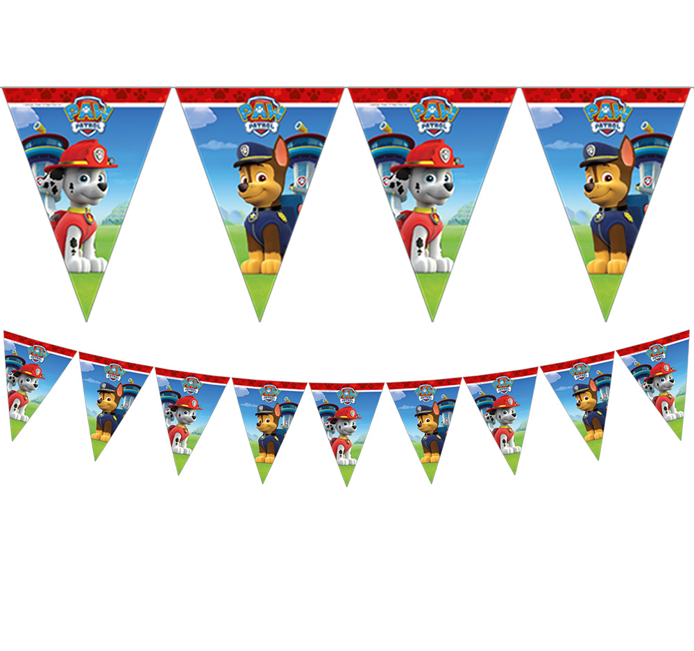 TRIANGLE GARLAND 9 FLAGS PAW PATROL READY FOR ACTION