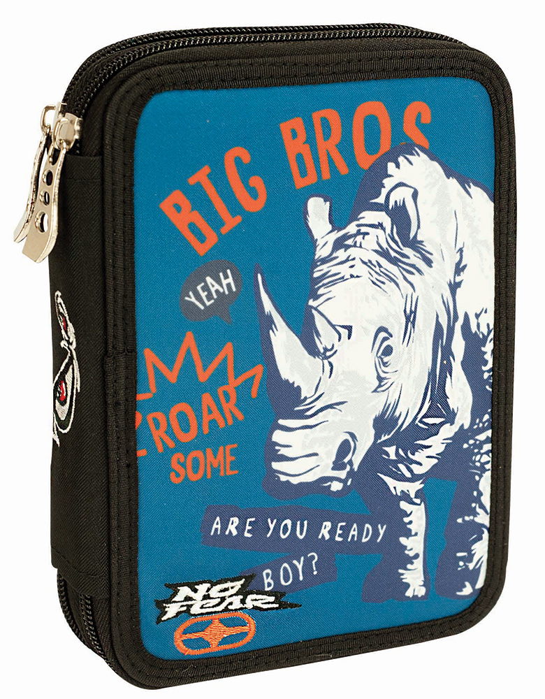 BACK ME UP DOUBLE FULL PENCIL CASE NO FEAR RHINO