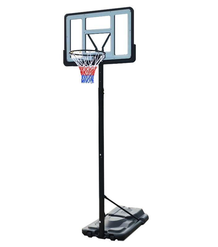 BASKETBALL STAND WITH ACRYLIC BACKBOARD 110X75 cm & BASE WITH HEIGHT 305 cm WITH TELESCOPIC ADJUSTMENT