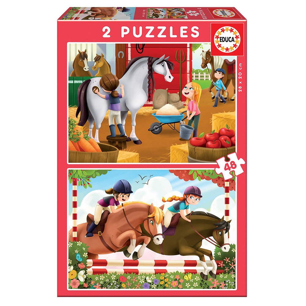 EDUCA PUZZLE 2×48 pcs. HORSES