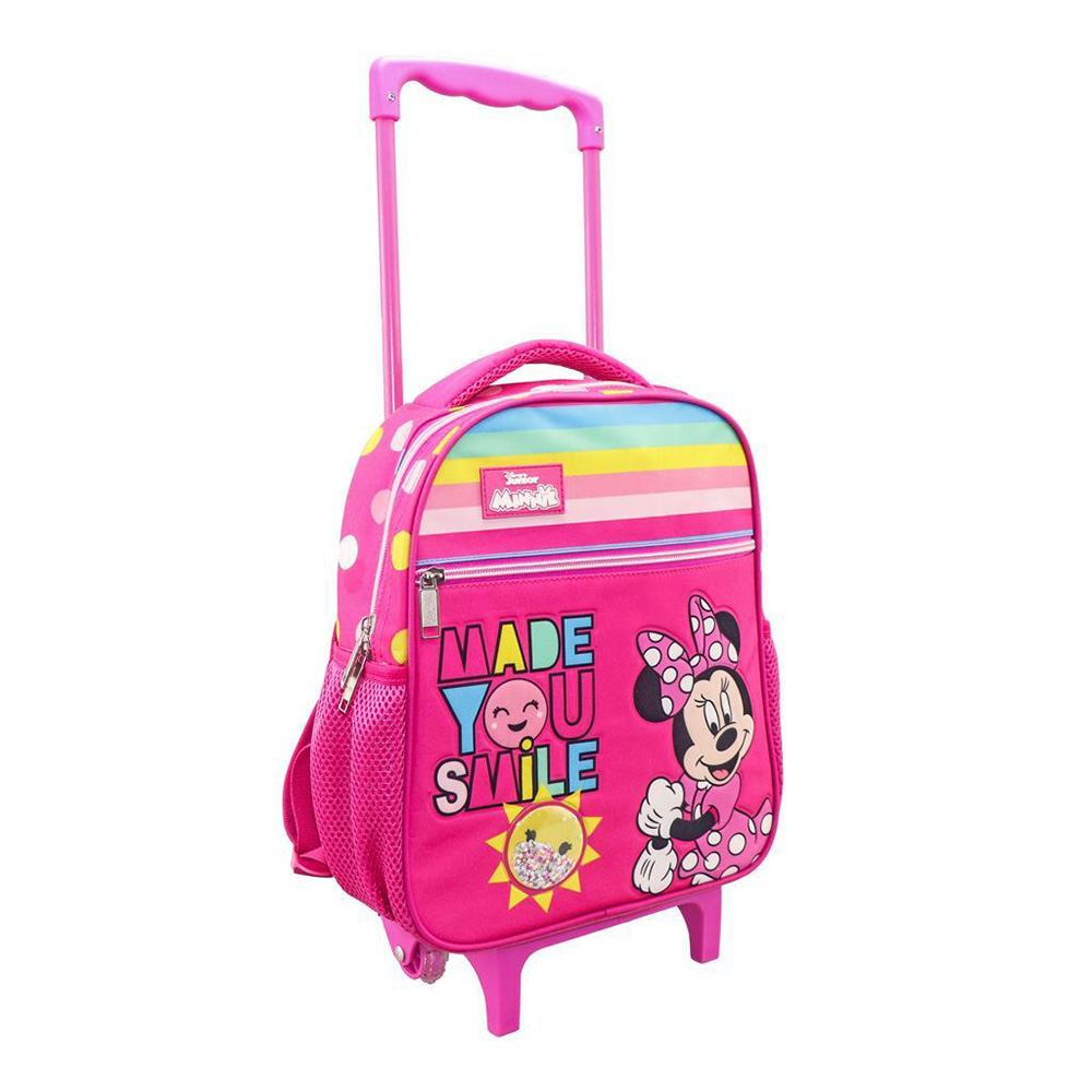 TODDLER TROLLEY BACKPACK 27X10X31 cm  2 CASES MINNIE MADE YOU SMILE