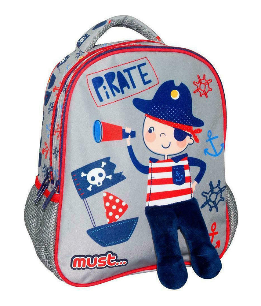 MUST TODDLER BACKPACK 27X10X31 cm 2 CASES PIRATE