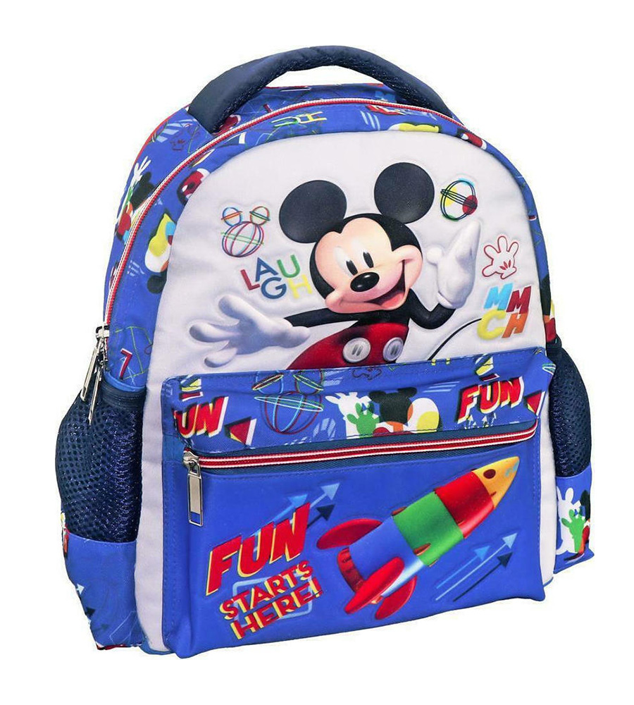 TODDLER BACKPACK 27X10X31 cm 2 CASES MICKEY FUN STARTS HERE