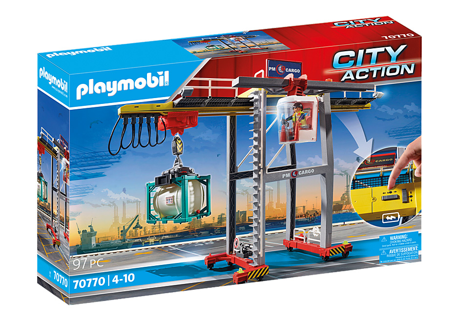 PLAYMOBIL CITY ACTION CARGO CRANE WITH CONTAINER