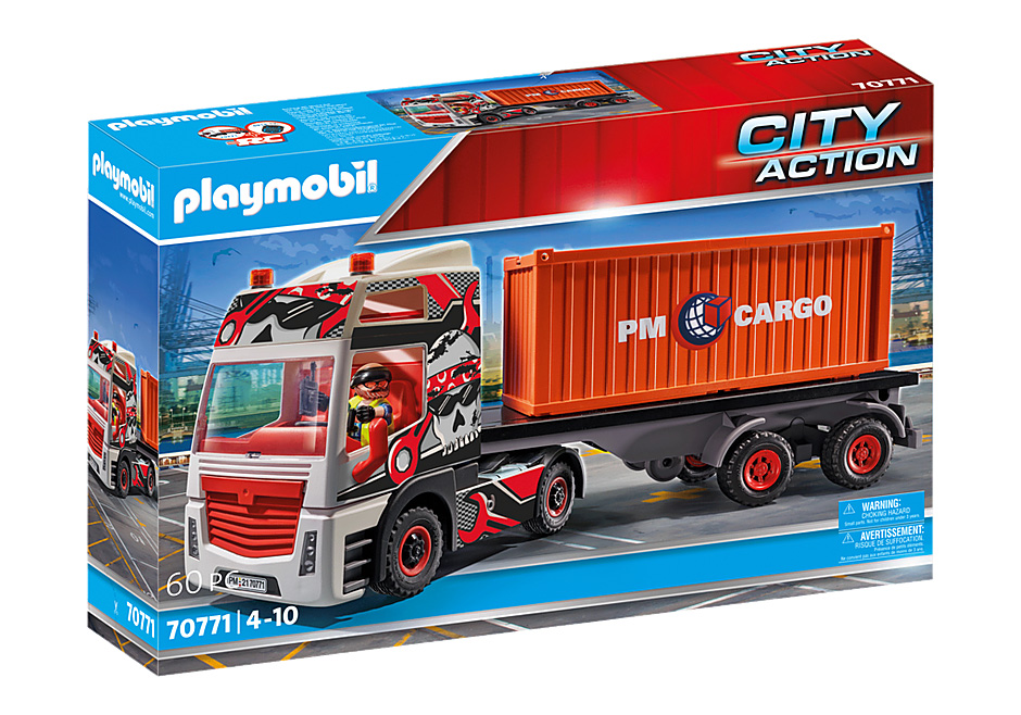 PLAYMOBIL CITY ACTION CARGO TRUCK WITH CARGO CONTAINER