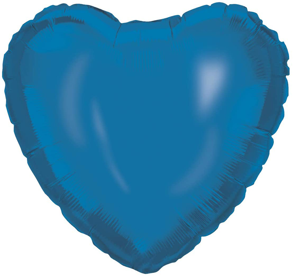 BALLOON HEART BLUE FOIL 46 cm