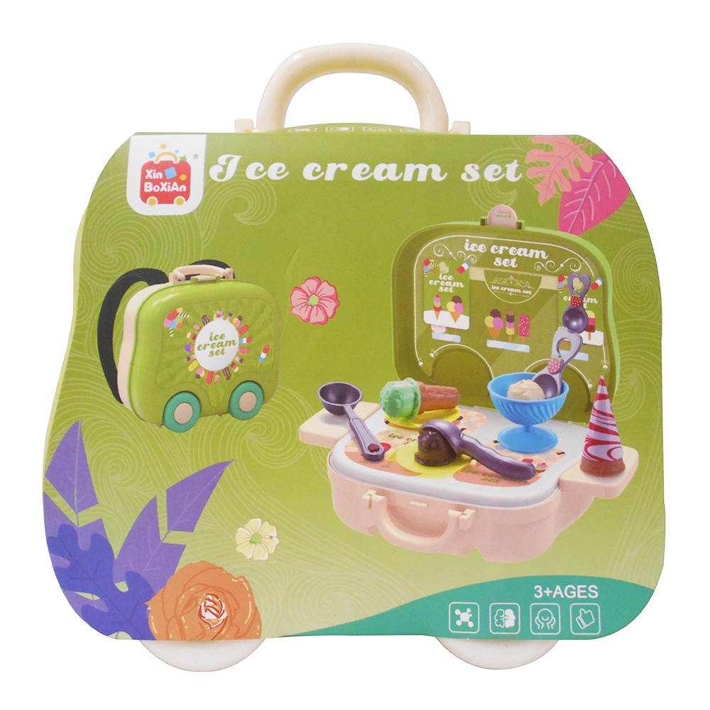 CASE WITH WHEELS ICE CREAM SHOP CAR WITH BELTS FOR THE BACK
