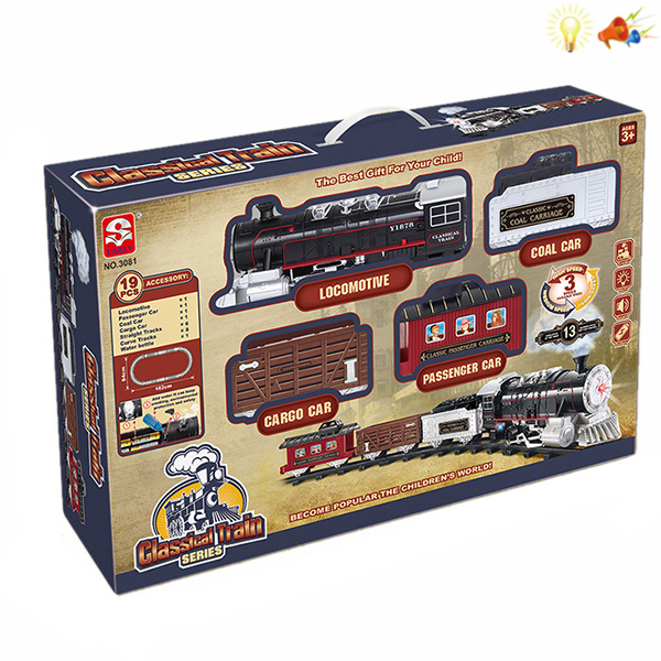 TRAIN WITH RAILWAY WITH SOUNDS / LIGHTS 19 pcs.