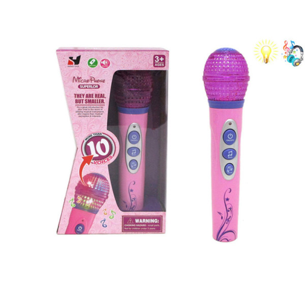 MICROPHONE PINK WITH SOUNDS & LIGHTS