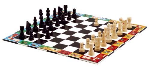 DJECO SETS CARRYING WOODEN CHESS & Pawn 05 225