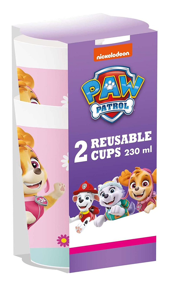 REUSABLE CUP 230ml 2 pcs  PAW PATROL SKYE AND EVEREST